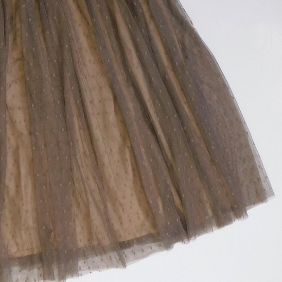 GARNET HILL Prima Tulle Midi Skirt Dotted Mesh Mauve Blush Elastic Waist X-Small - Picture 6 of 16